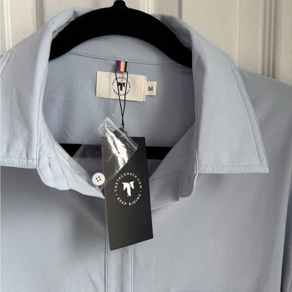 The Tack Hack Women's Light Blue Riding Shirt Size S. NWT  Equestrian Ap…